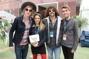 Justin and I with Elliot Hammond from The Delta Riggs