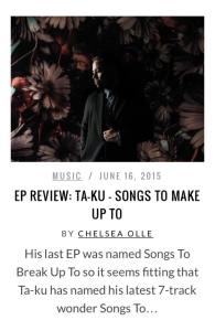EP Review: Ta-Ku - Songs To Make Up To